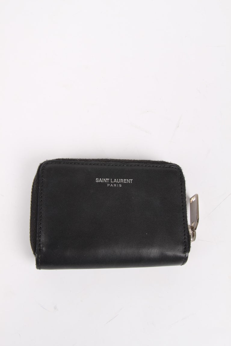 Saint Laurent Studded Mini ZipAround Wallet black at 1stDibs