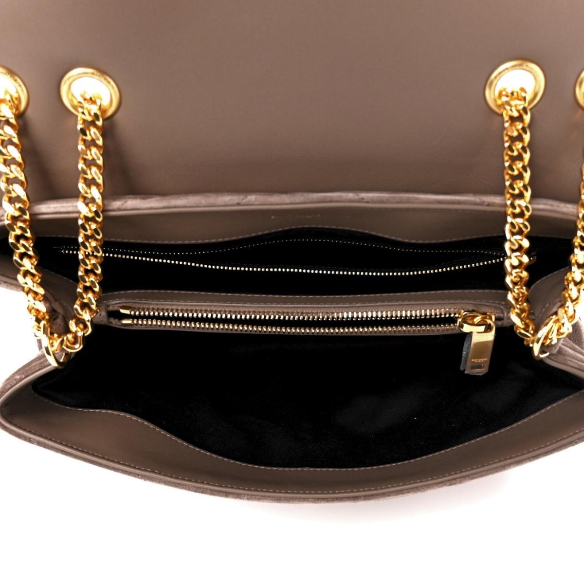Women's Saint Laurent Suede Chestnut Loulou Shoulder Bag Medium For Sale