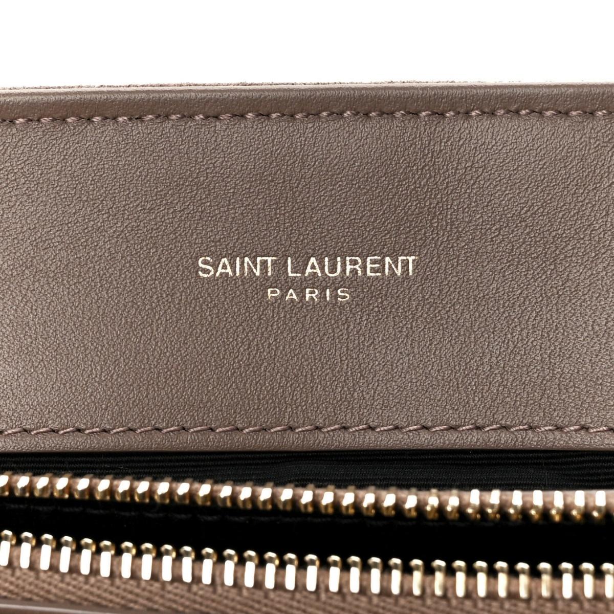 Saint Laurent Suede Chestnut Loulou Shoulder Bag Medium For Sale 1
