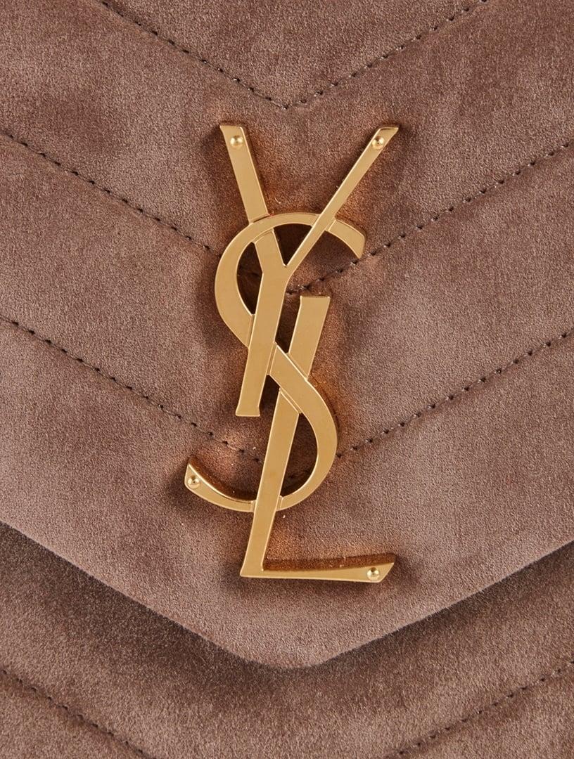 Saint Laurent Suede Chestnut Loulou Shoulder Bag Medium For Sale 4