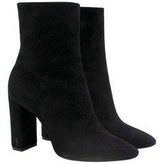 Saint Laurent Suede Heeled Ankle Boots SIZE 37.5