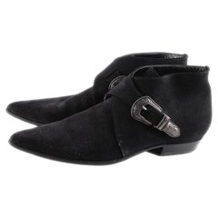 Saint Laurent Suede Leather Boots Buckle Men Duckies Shoes Size 44EUR, USA10