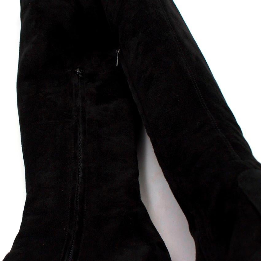 Women's Saint Laurent Suede Long Heeled Boots US 8
