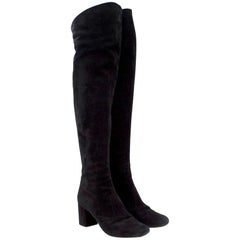 Saint Laurent Suede Long Heeled Boots US 8