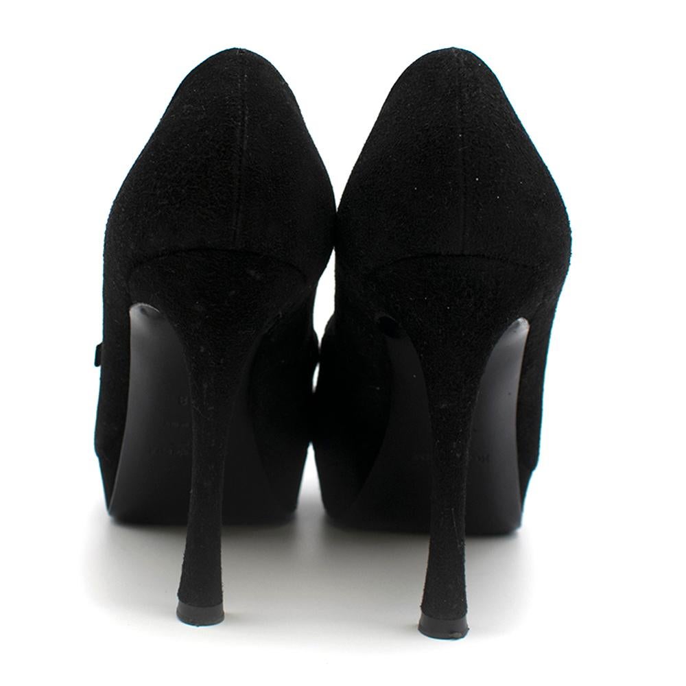 Black Saint Laurent Suede Mary Jane Pumps SIZE 38