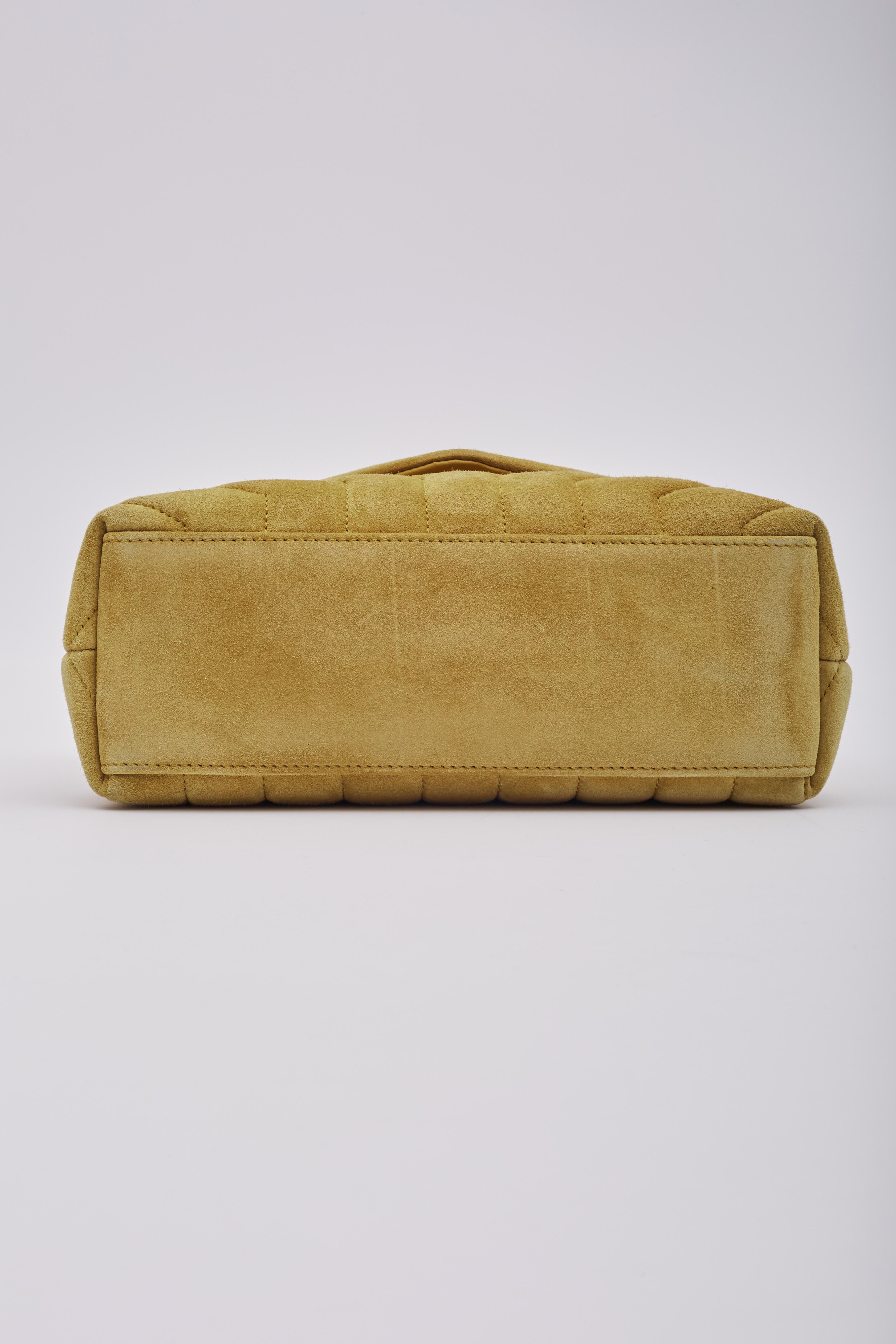 Saint Laurent Wildleder Senf Classic Loulou Umhängetasche Klein 1