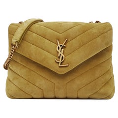 Saint Laurent Wildleder Senf Classic Loulou Umhängetasche Klein