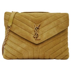 Saint Laurent Bolso de Ante Mostaza Loulou Mediano