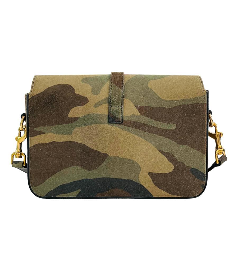 Saint Laurent Suede Universite Camouflage Bag In Good Condition For Sale In London, GB
