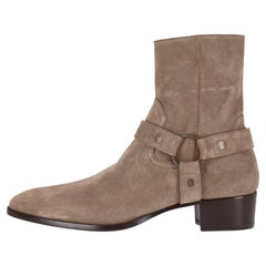 Saint Laurent Suede Wyatt Harness Boots