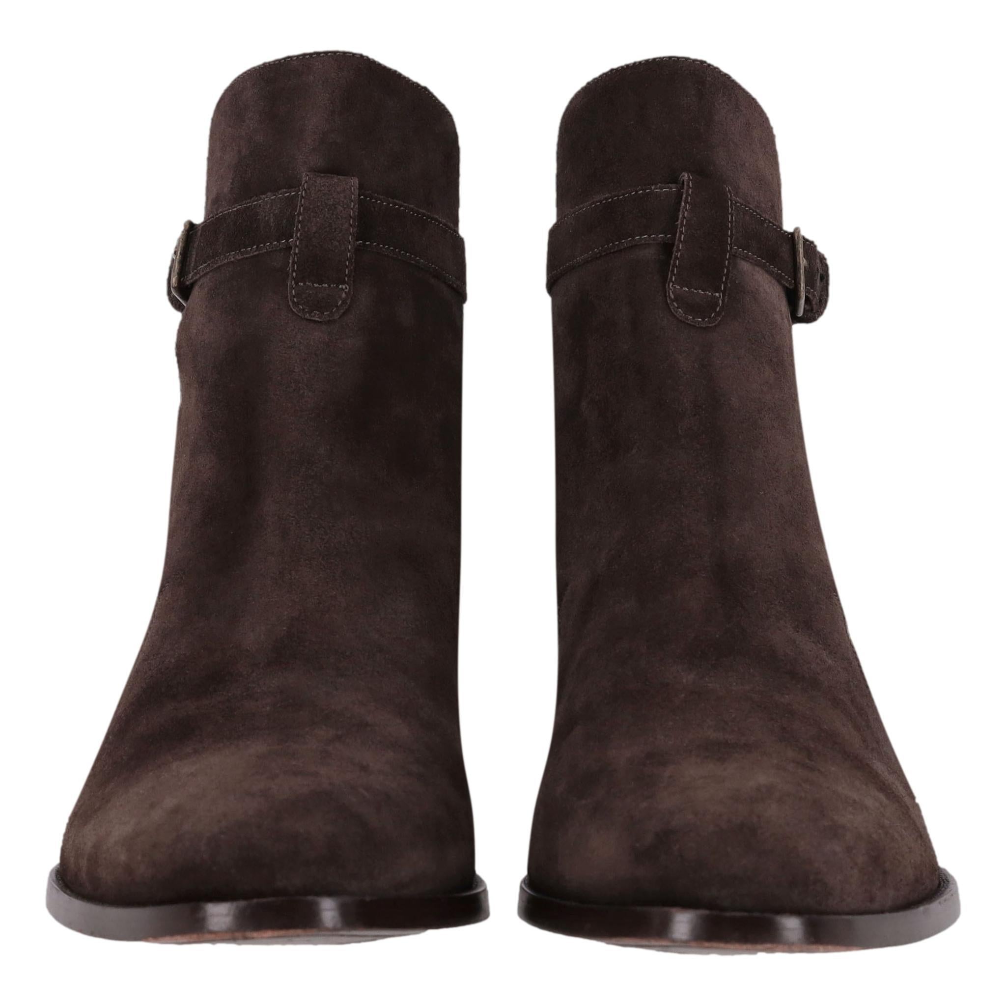 Saint Laurent Wildlederstiefel Wyatt Jodhpur (Schwarz) im Angebot