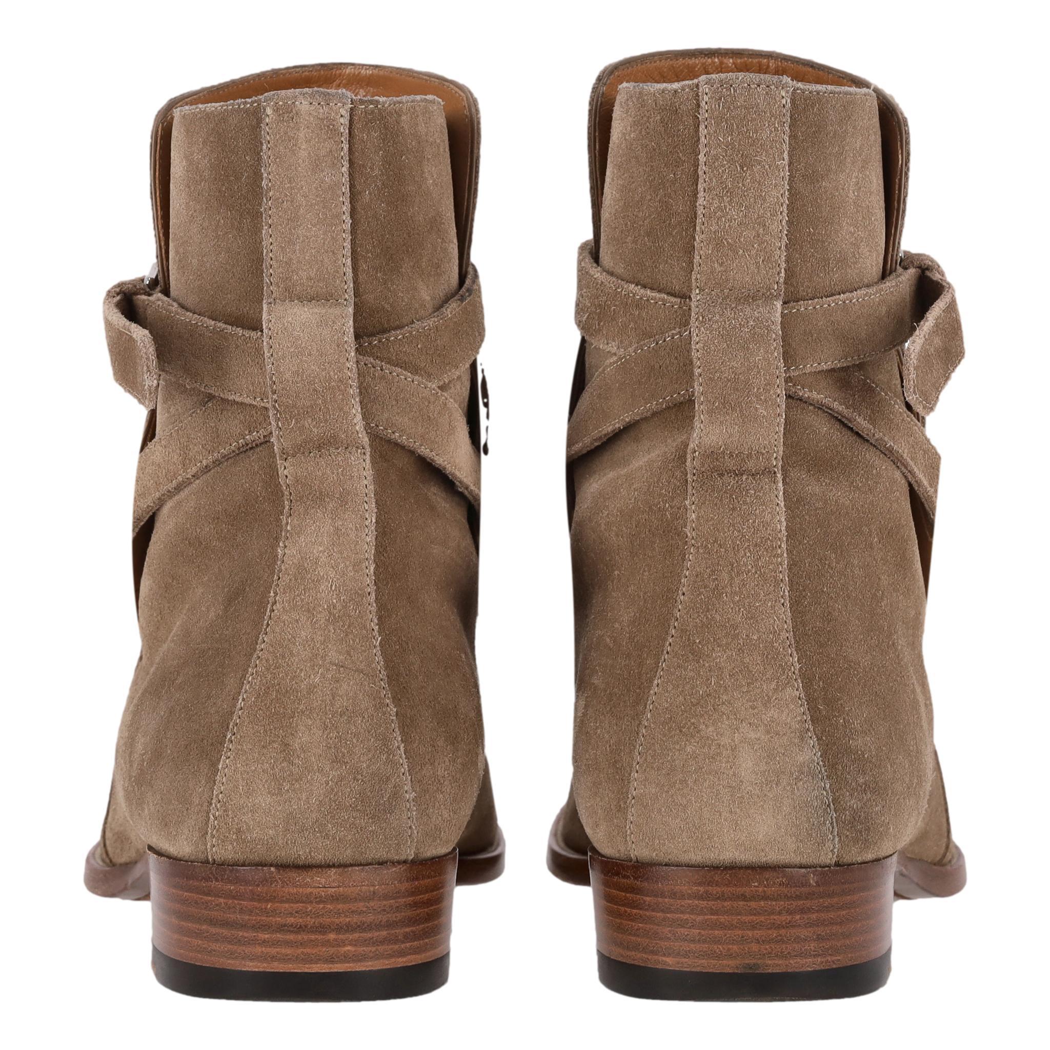Uomo Saint Laurent Stivali in pelle scamosciata Wyatt Jodhpur in vendita