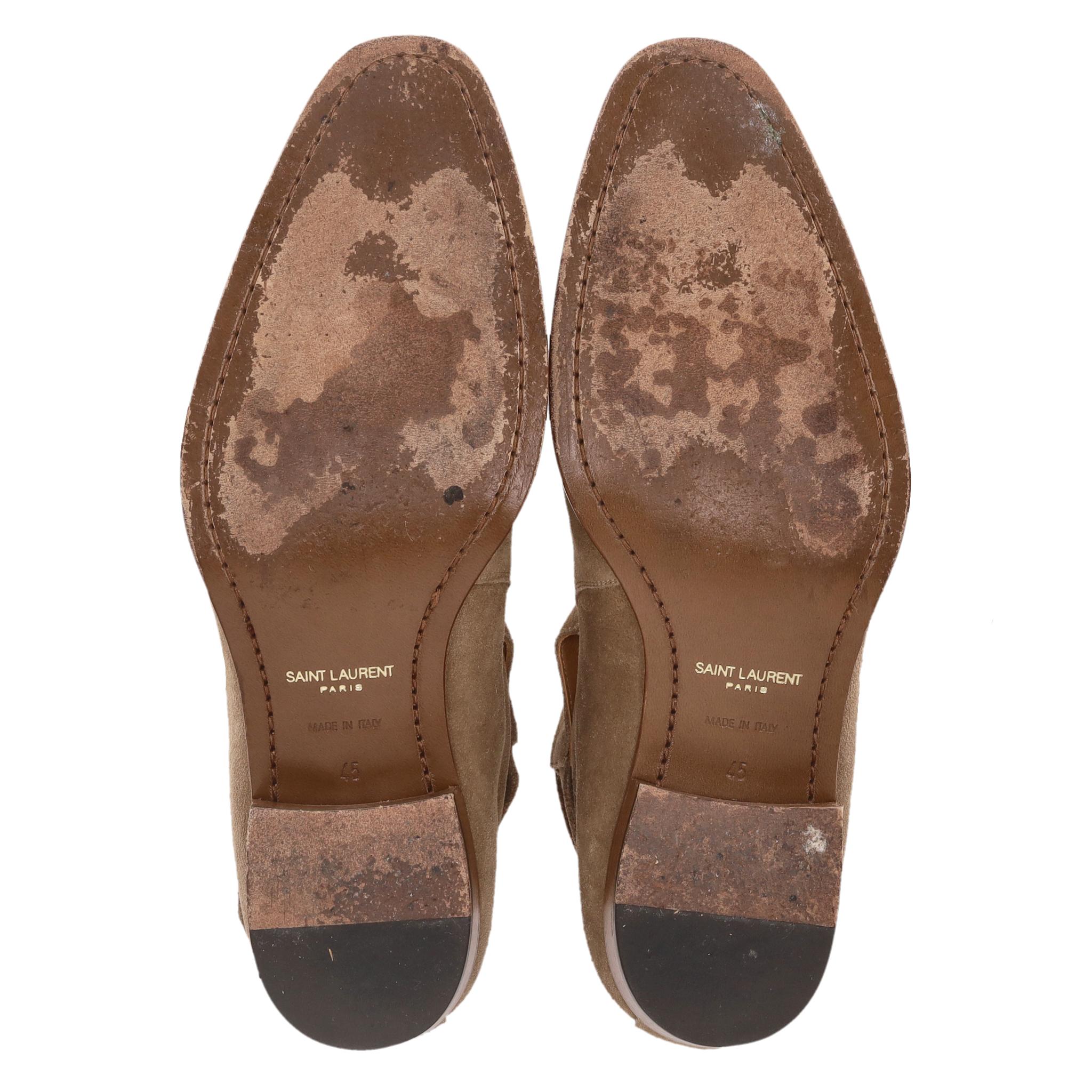 Saint Laurent Stivali in pelle scamosciata Wyatt Jodhpur in vendita 1