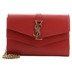 Saint Laurent Sulpice Portemonnaie aus Leder mit Kette