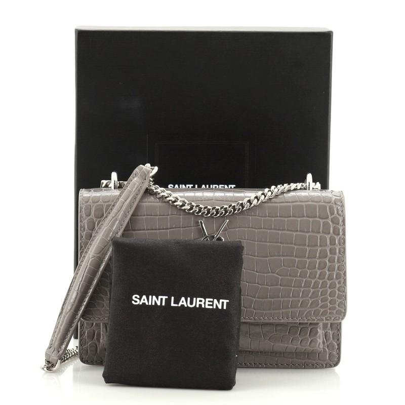 Saint laurent sunset monogram ysl small calf leather wallet on chain top