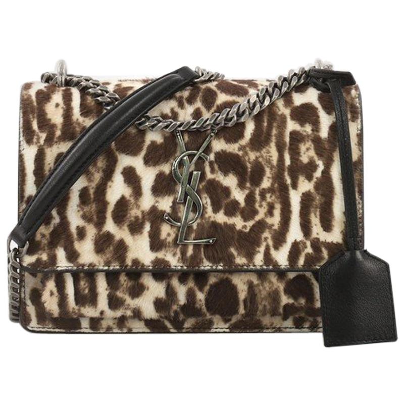 Saint Laurent Sunset Crossbody Bag Calf Hair Small