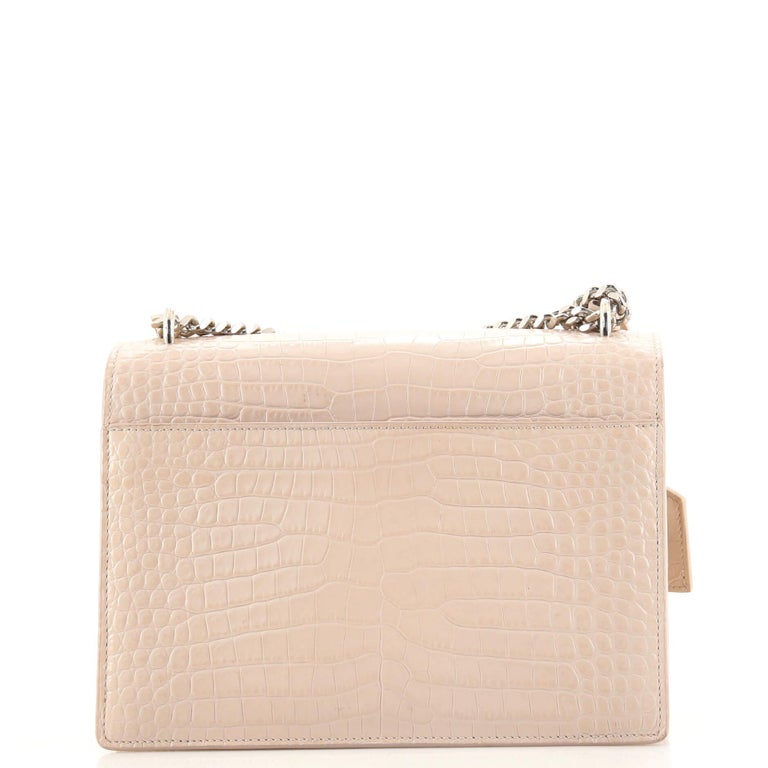 Saint Laurent Sunset Crossbody Bag Crocodile Embossed Leather Medium