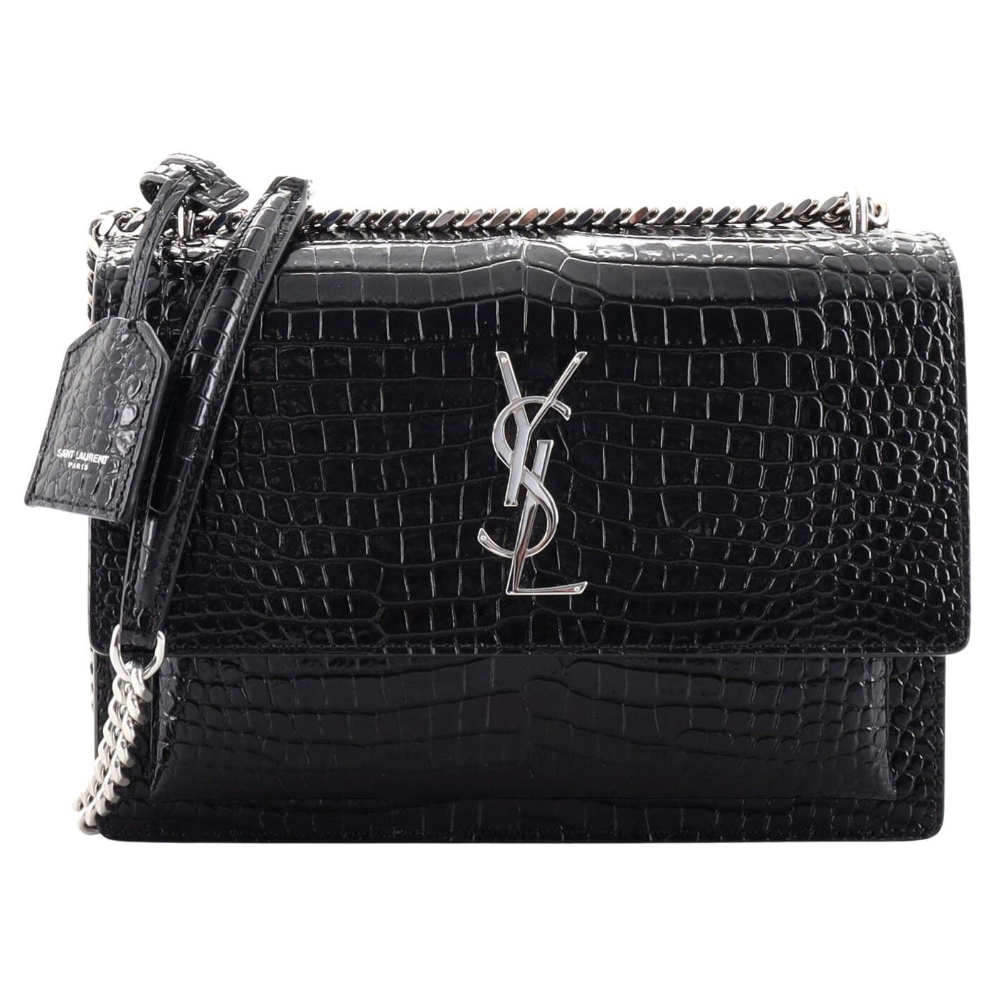 Saint Laurent Sunset Crossbody Bag Crocodile Embossed Leather Medium at 1stDibs sunset medium