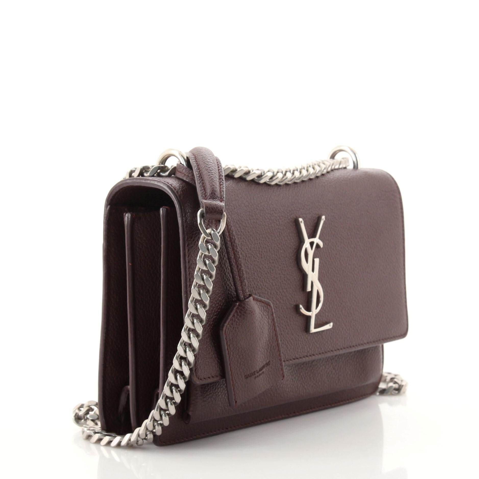 Black Saint Laurent Sunset Crossbody Bag Leather Medium