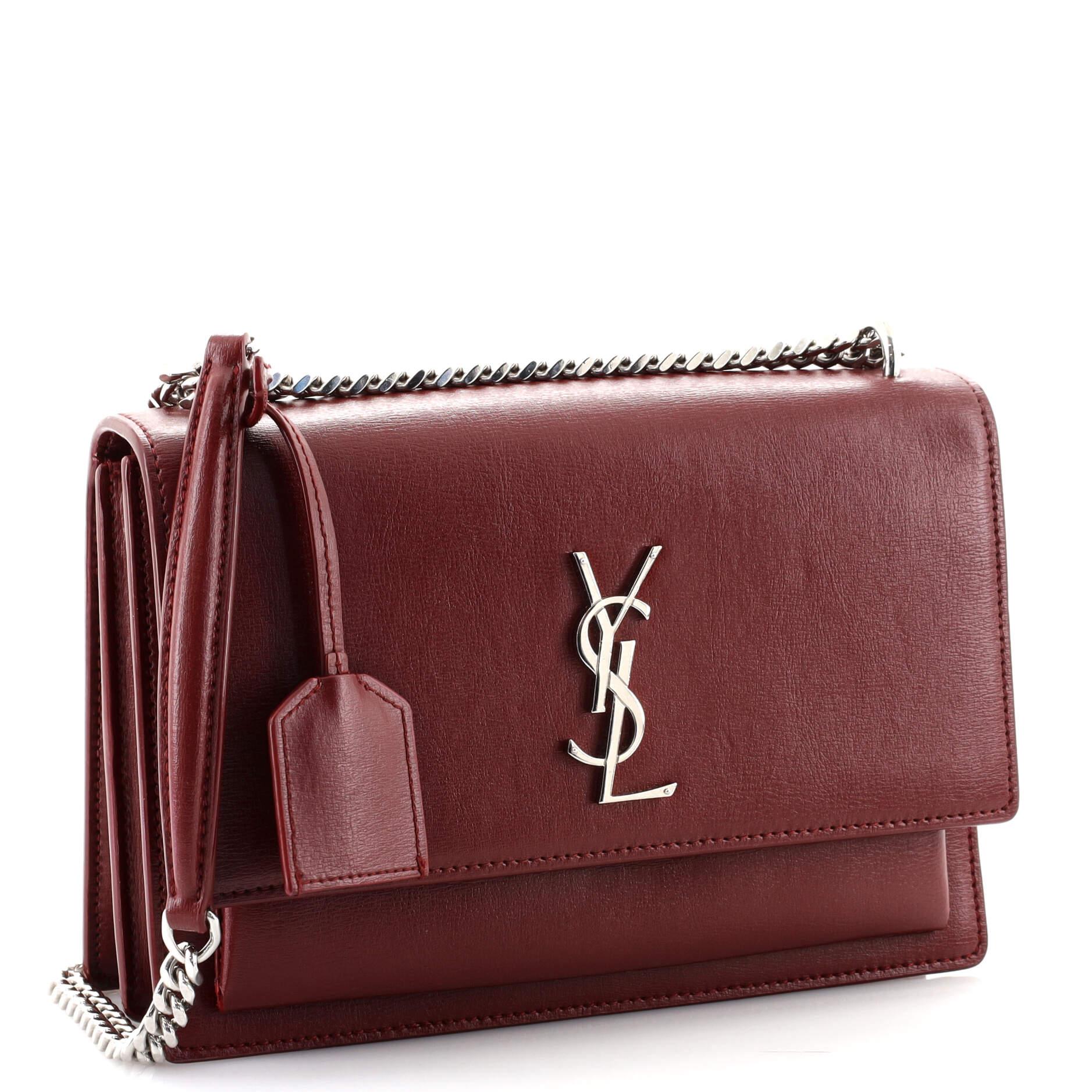 Brown Saint Laurent Sunset Crossbody Bag Leather Medium