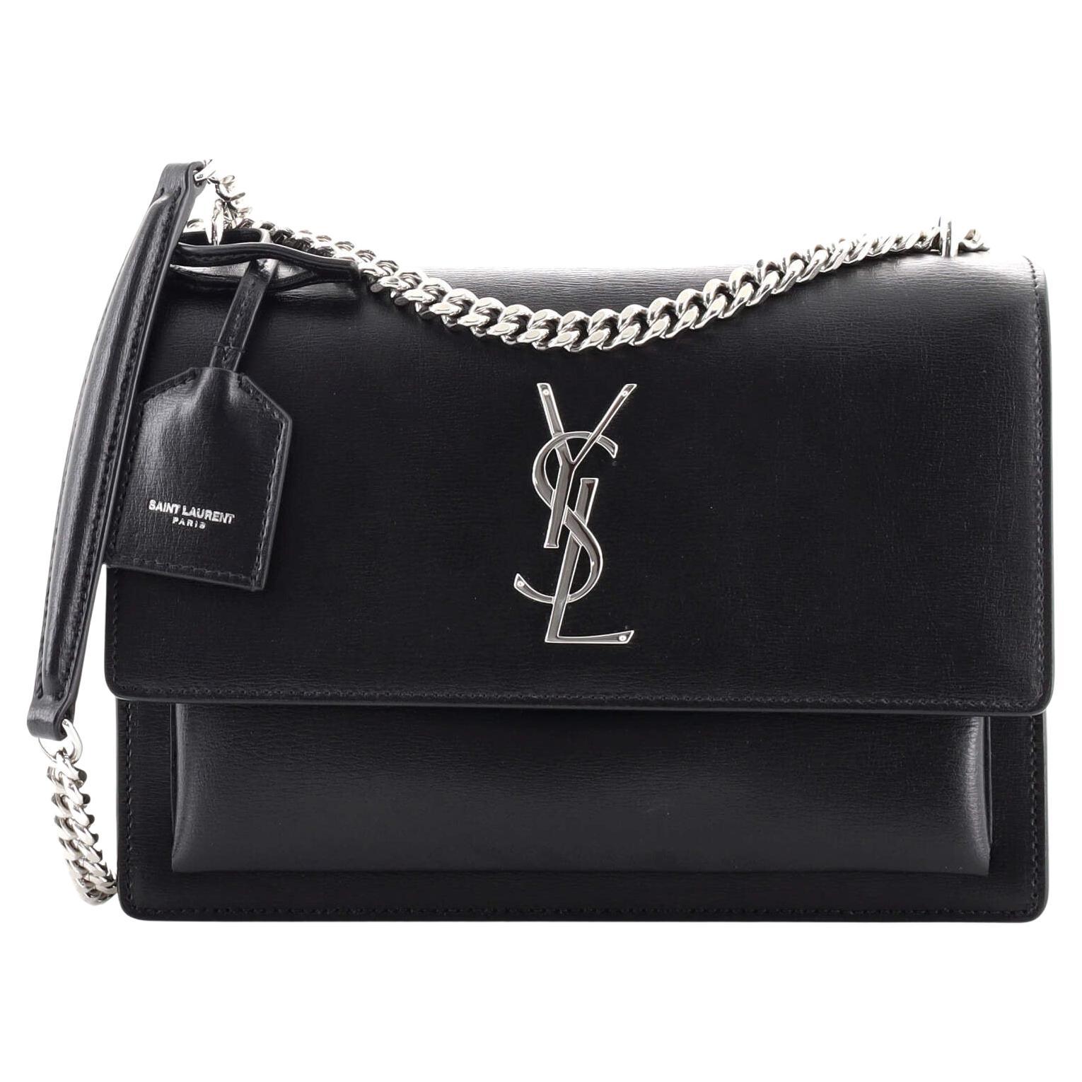 Saint Laurent Sunset Umhängetasche aus Leder Medium