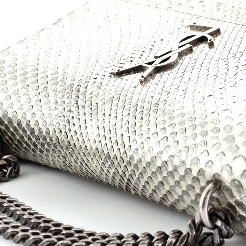 Gray Saint Laurent Sunset Crossbody Bag Python Medium