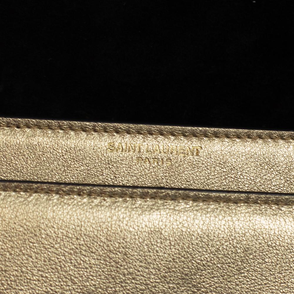 SAINT LAURENT, Sunset in gold leather In Excellent Condition In Clichy, FR