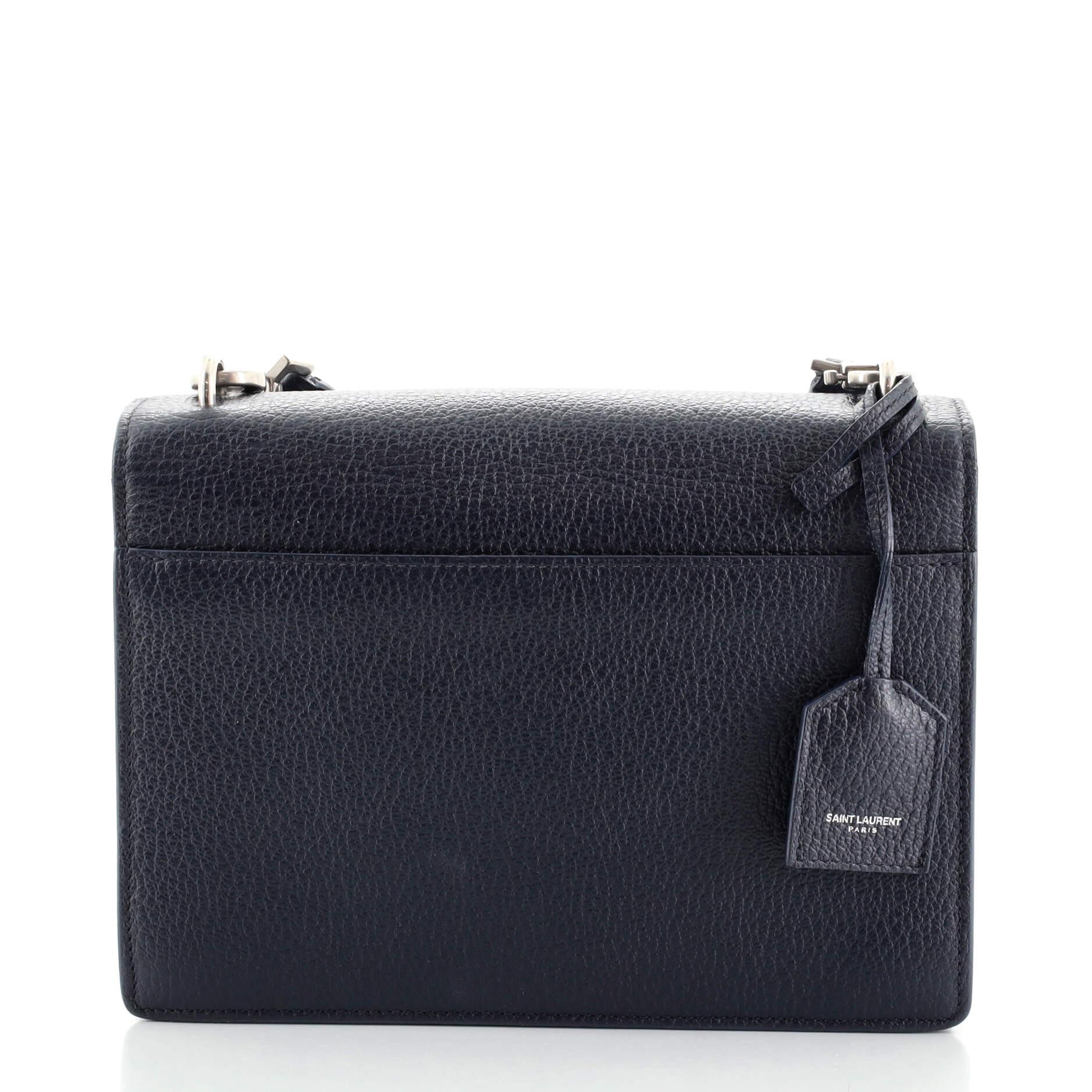 Black Saint Laurent Sunset Satchel Leather Medium
