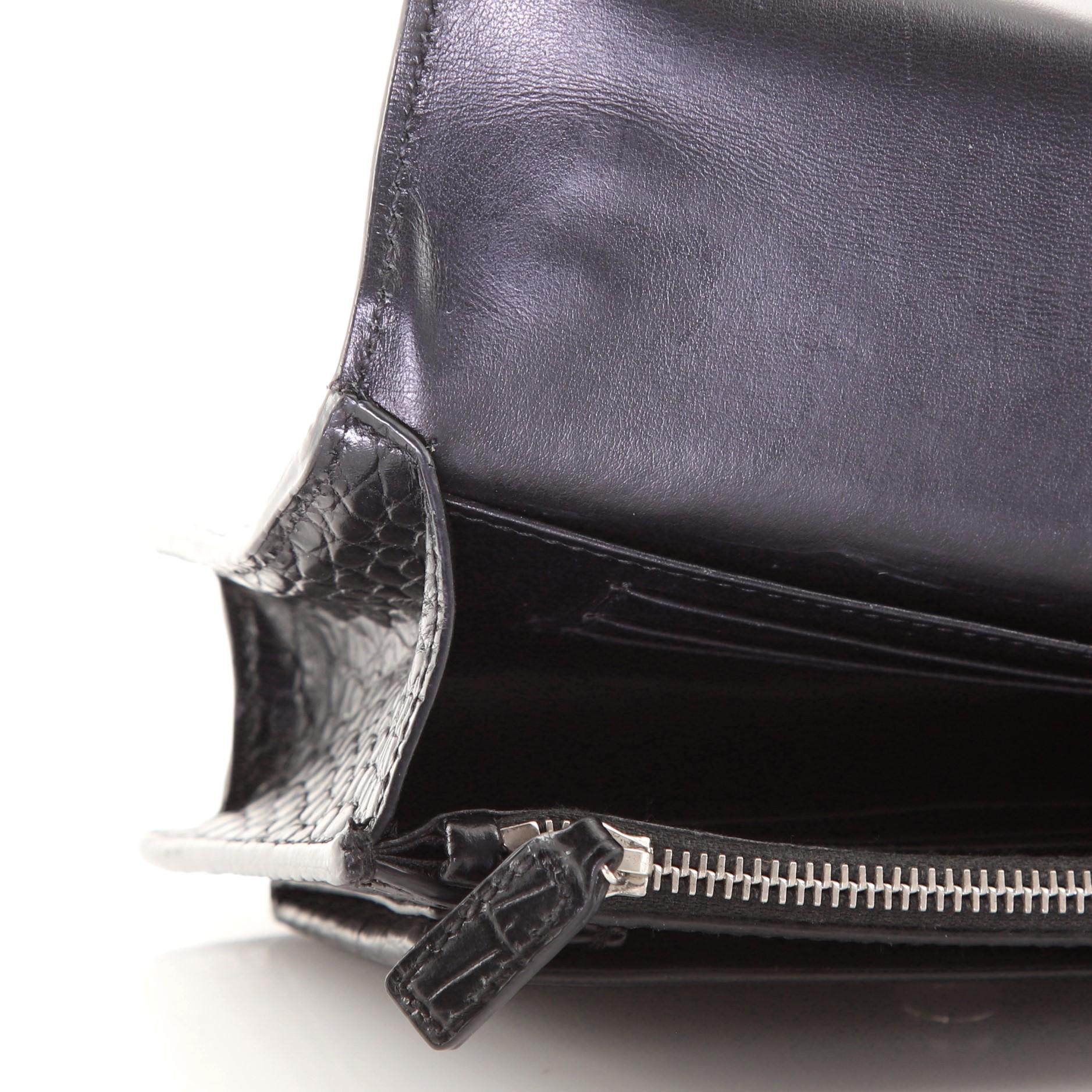 Women's or Men's Saint Laurent Sunset Shoulder Bag Crocodile Embossed Leather Small