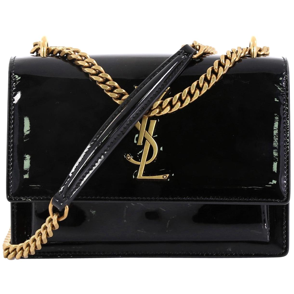 Saint Laurent Sunset Shoulder Bag Patent Small
