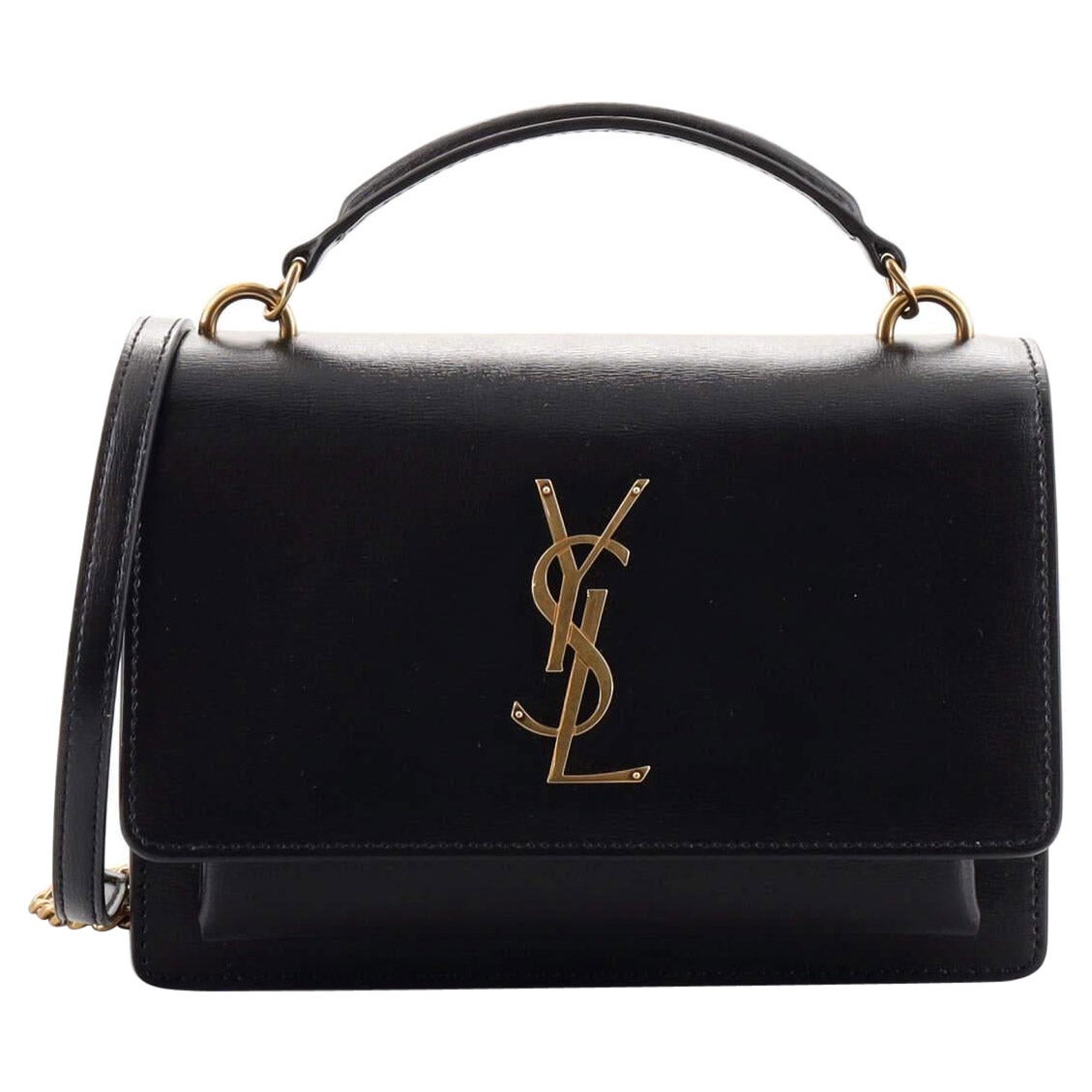 Saint Laurent Sunset Top Handle Kette Geldbörse aus Leder