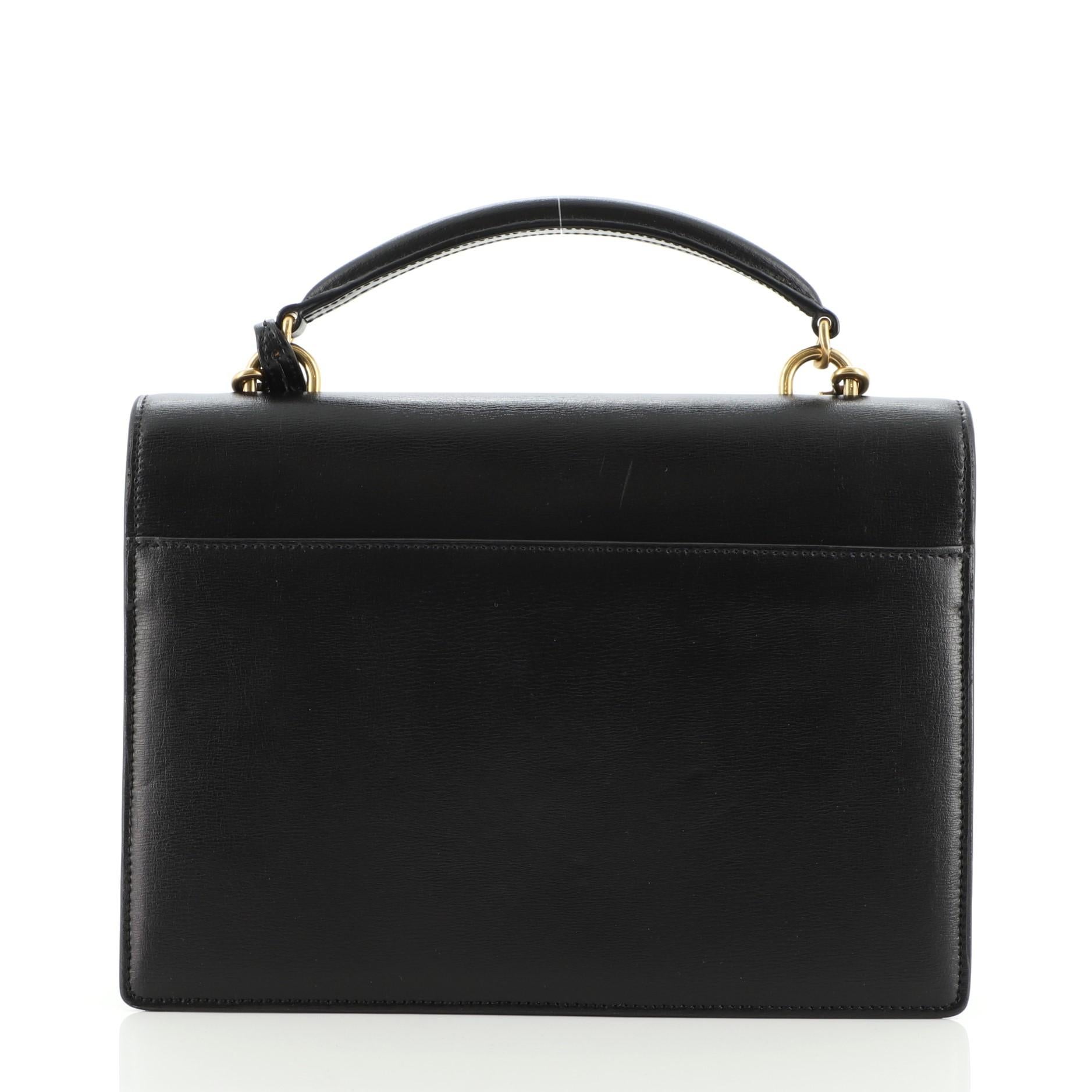 Black Saint Laurent Sunset Top Handle Shoulder Bag Leather Medium