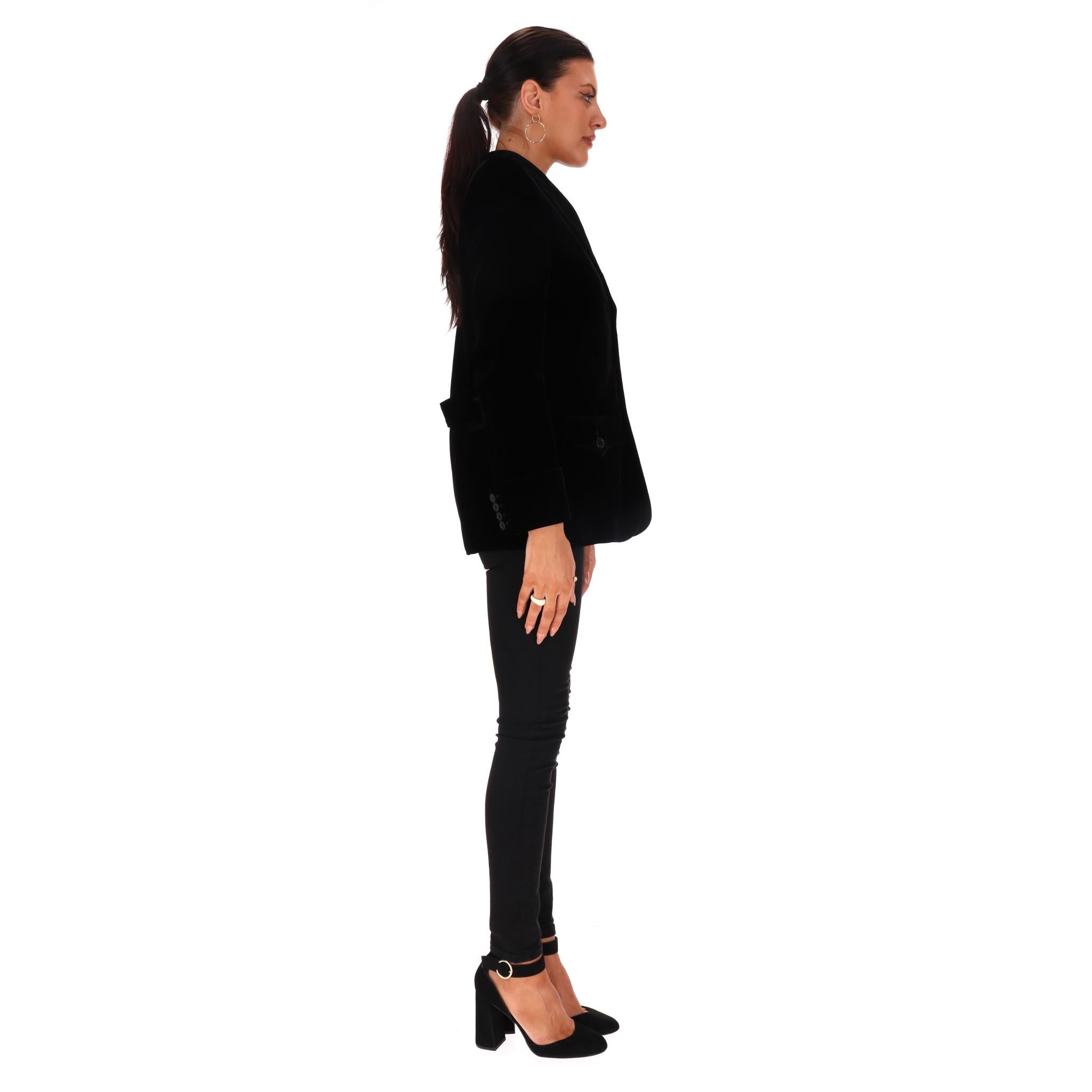 Nero Blazer in velluto su misura Saint Laurent in vendita