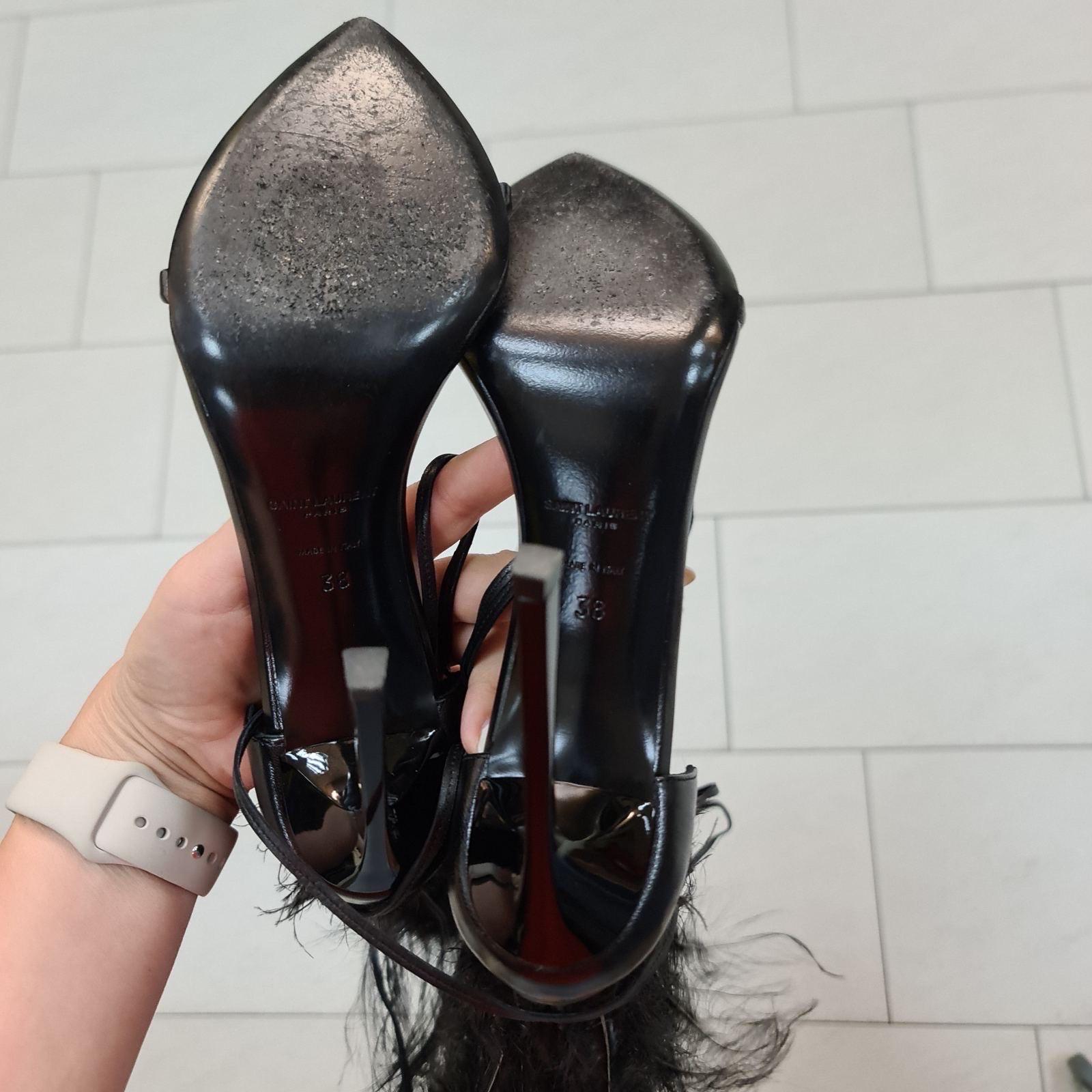 SAINT LAURENT - Talitha - Sandales en cuir et cristal - 38 ans. Pour femmes en vente