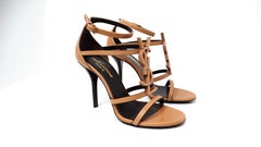 Saint Laurent Tan Calfskin Cassandra 100mm Heels