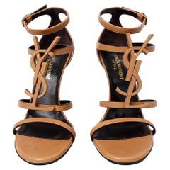 Saint Laurent Tan Calfskin Cassandra 100mm Heels