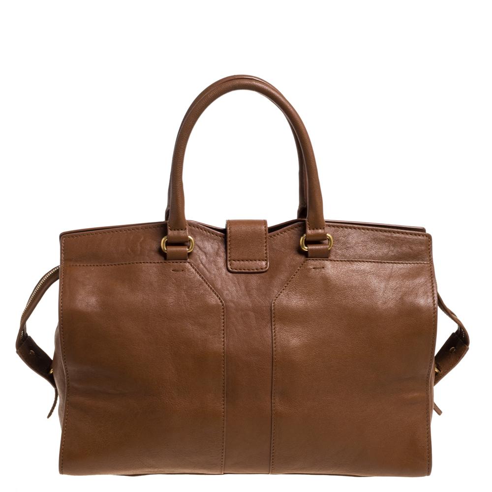 Saint Laurent Tan Leather Medium Cabas Ligne Y Tote 11