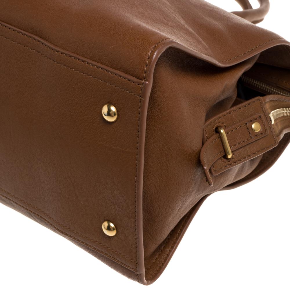 Women's Saint Laurent Tan Leather Medium Cabas Ligne Y Tote