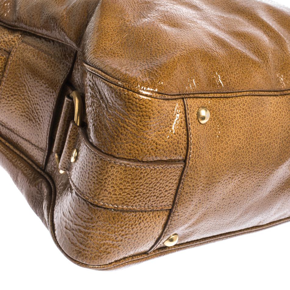 Saint Laurent Tan Patent Leather Muse Messenger Bag 3