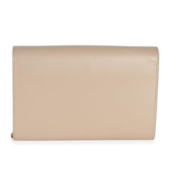 Saint Laurent Tan Smooth Calfskin Cassandre Chain Clutch