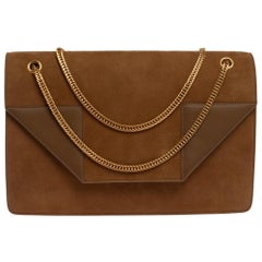 Saint Laurent Tan Suede and Leather Medium Betty Shoulder Bag