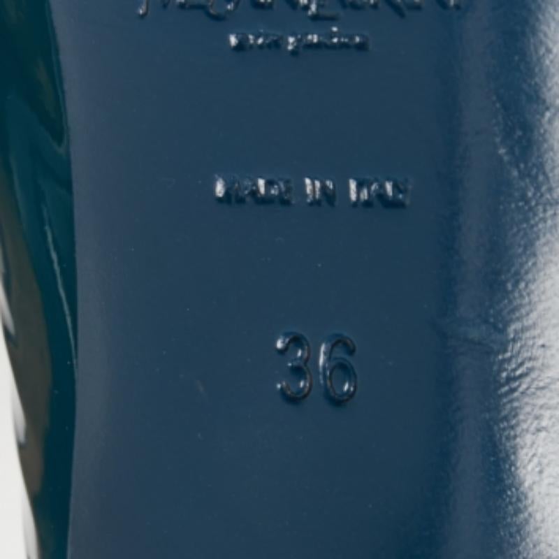 Saint Laurent Teal Patent Leather Tribtoo Slingback Pumps Size 36 For Sale 1
