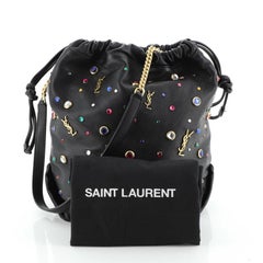 Saint Laurent Teddy Bucket Bag Embellished Leather Small At 1stdibs