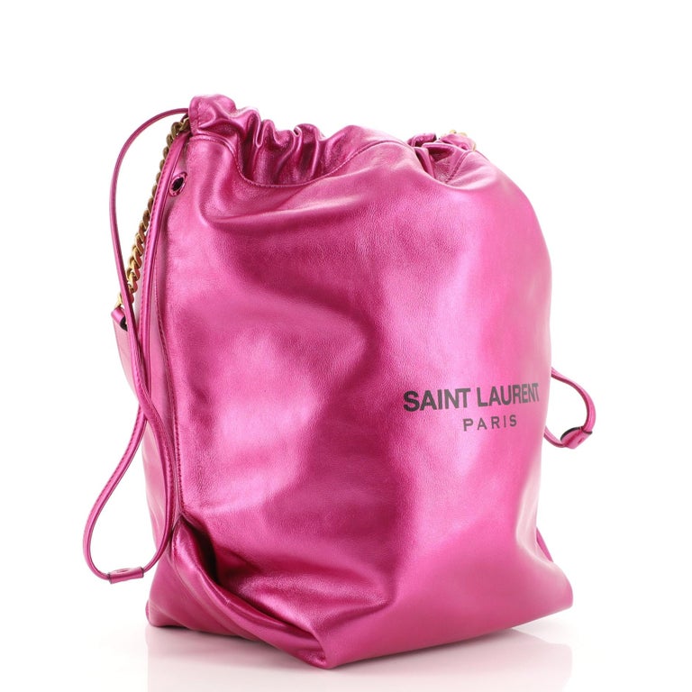 Saint Laurent Teddy Bucket Bag Leather Large at 1stDibs
