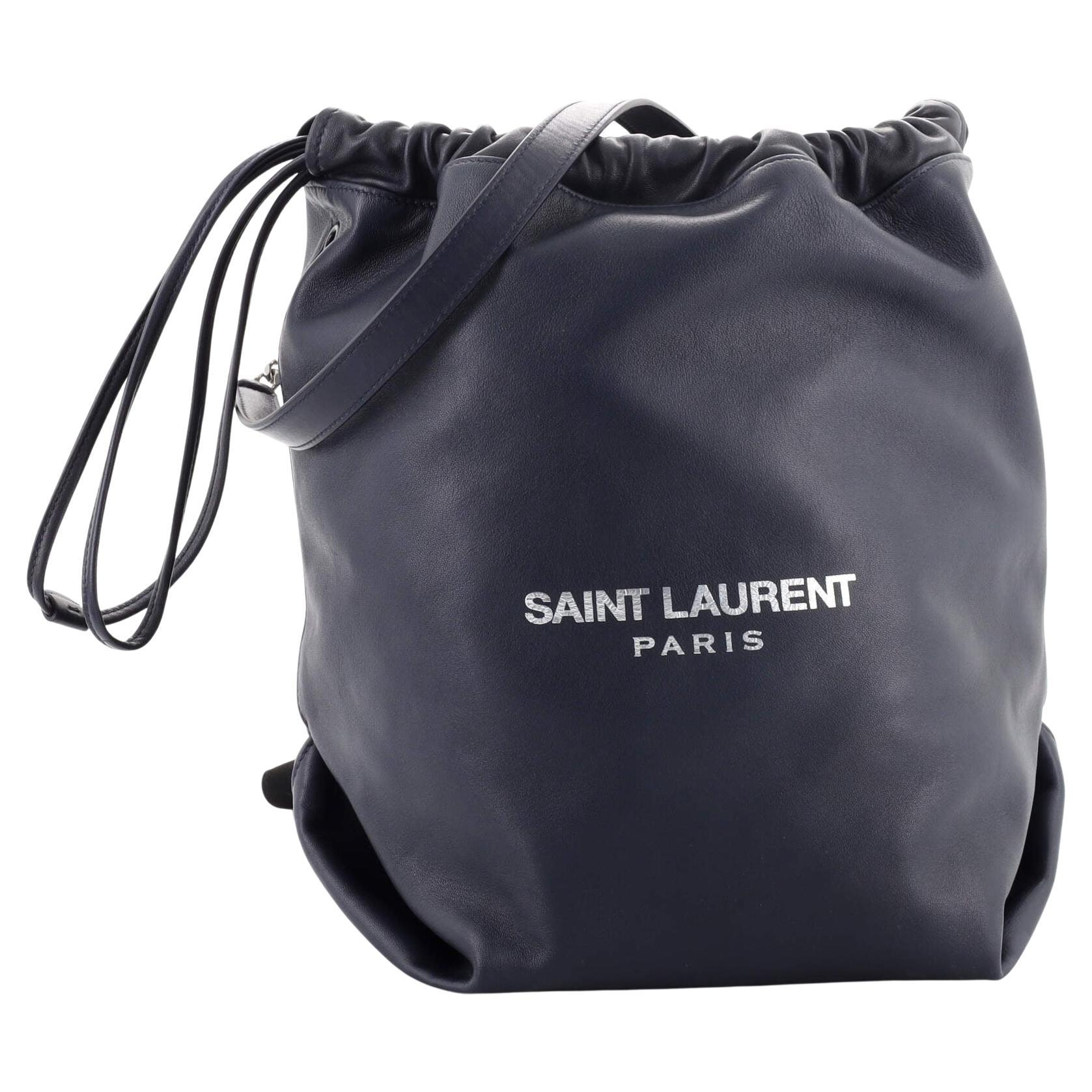 Saint Laurent Teddy Bucket Bag Leather Large For Sale at 1stDibs