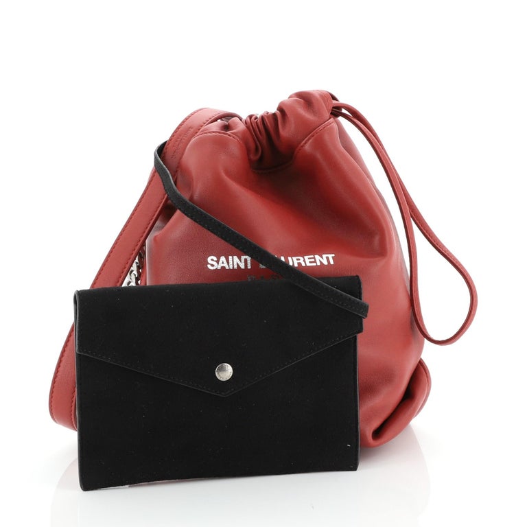 Saint Laurent Teddy Bucket Bag Leather Mini At 1stdibs