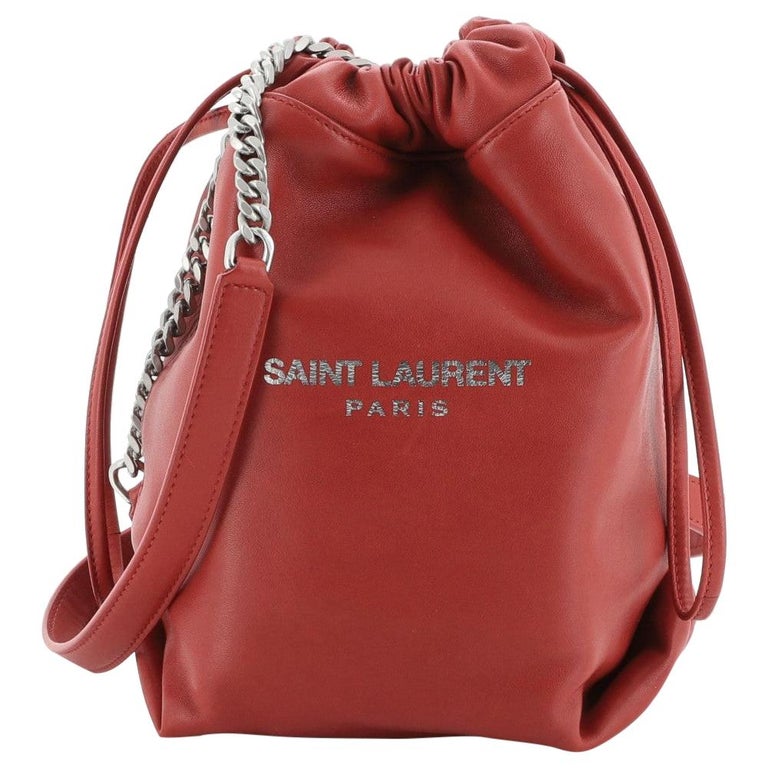 Saint Laurent Teddy Bucket Bag Leather Mini At 1stdibs