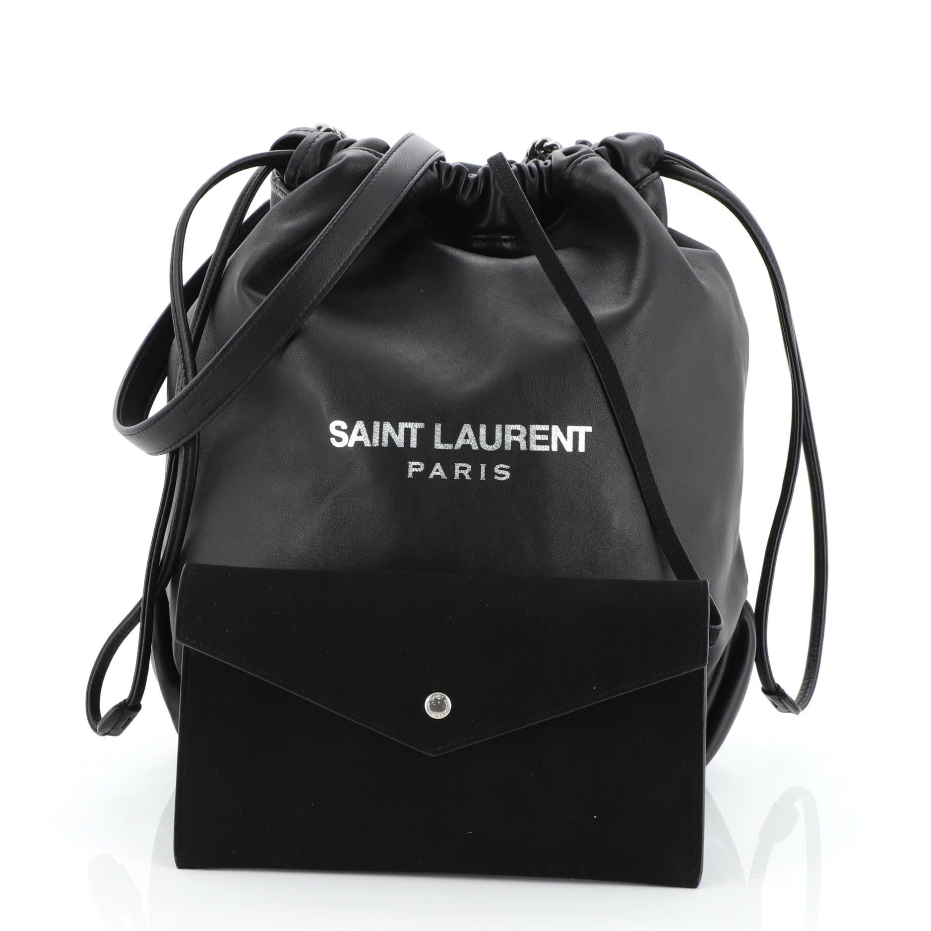 Saint Laurent Teddy Bucket Bag Leather Small At 1stdibs