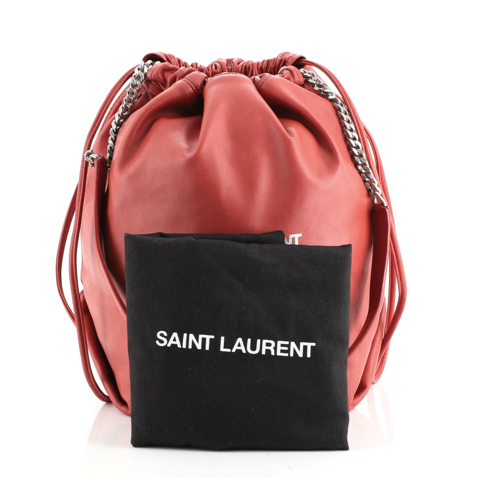 Saint Laurent Teddy Bucket Bag Leather Small at 1stDibs ysl teddy