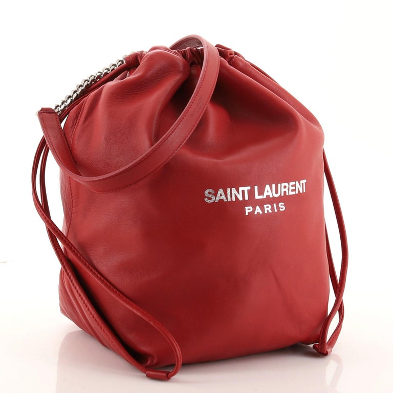Saint Laurent Teddy Bucket Bag Leather Small at 1stDibs